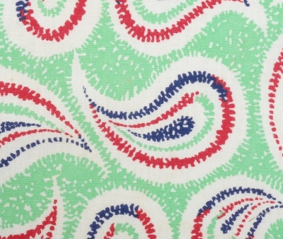 Feed sack sample with paisley motifs, USA, 1930's.