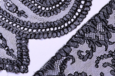 7. Two pieces of black Chantilly lace