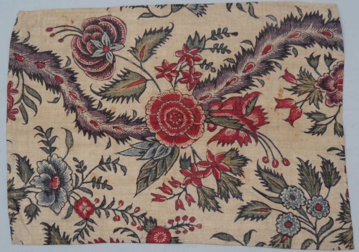 Chest panel of a woman's outfit from Marken, The Netherlands, 19th century, modelled after Indian chintz.