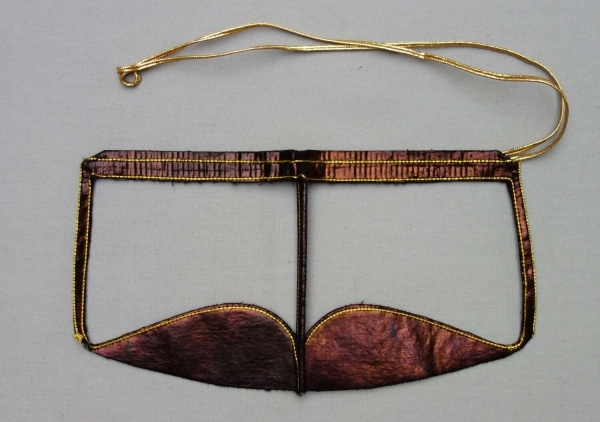 Battulah face veil from Bandar, Iran, late 20th century.