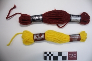 Skeins of woollen thread.