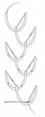 Schematic drawing of a feather stitch.