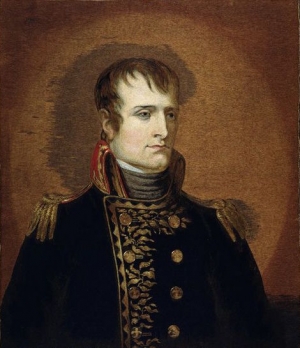Napoleon Bonaparte, embroidered picture by Mary Linwood, England, 1825.