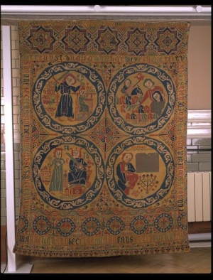 Embroidered bed cover from Iceland, c. 1700.