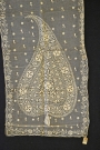 Cotton scarf made of net with silk thread embroidery. Madras, c. 1855.