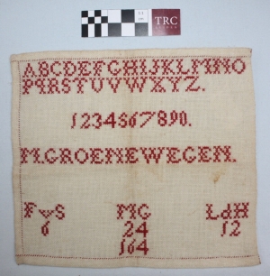 Marking sampler from Groningen, The Netherlands, c. 1915.