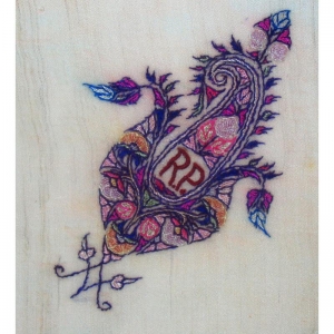 Kashmiri shawl with embroidered buteh motif, India, 19th century.