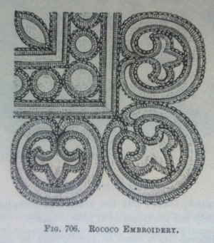 Drawing of Rococo (cut-) work motifs.