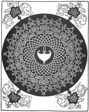 A woodcut design for a knotwork embroidery pattern by Durer (pre-1521).