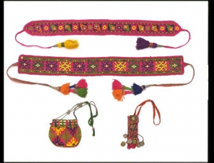 Embroidered utensils from Chitral, North Pakistan, before 1938.