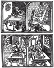 Page with woodcut from the 1527 version of 'Il Burato', by Alessandro Paganino.