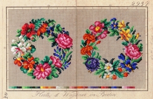 Berlin wool work chart, c. 1850.