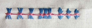 Example of butterfly chain stitch.