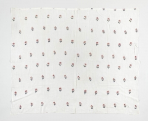 Indian cloth made of cotton with silk embroidery, late eighteenth century.