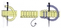 Schematic drawing of the buttonholed bar.