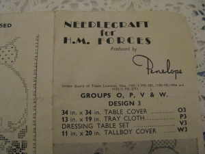 Leaflet for the 'Needlecraft for H.M. Forces' series.