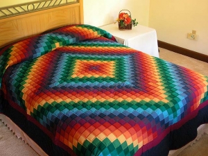 Amish quilt with the Trip around the World motif.