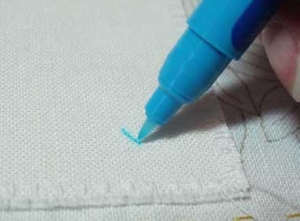 A water-erasable marker for embroidery.