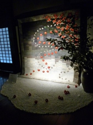 A quilt displayed in the Izumo Museum of Quilt Art.