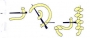Schematic drawing of a pearl stitch.