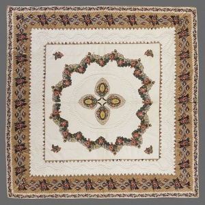 Quilt with broderie Perse, USA, mid-19th century.