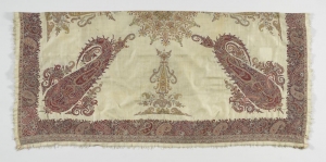 Segment of an embroidered Kashmir shawl, Kashmir, India, (mid-) 19th century.
