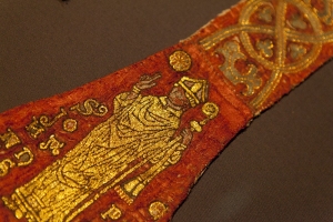 Detail of the maniple of the Holár vestments, worked in opus anglicanum.