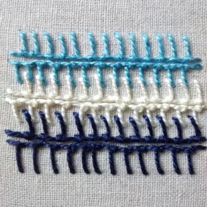 Rows of Berwick stitches.