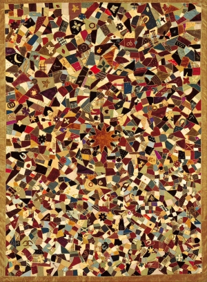 Example of American crazy patchwork, made by Rebecca King (1859-1915), late 19th century.