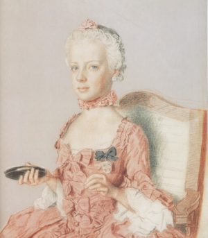 Water colour and pastel of the 7-year old Marie-Antoinette, by Jean-&Eacute;tienne Liotard