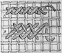 Diagram of (A) cross stitch, and (B) plait stitch.