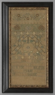 Sarah Stone's sampler, Salem,  Massachusetts, USA, 1678.