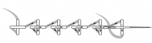 Schematic drawing of the horizontal cross stitch.