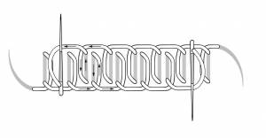 Schematic drawing of an interlocking blanket stitch.