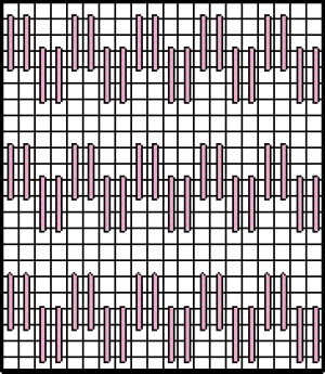 Schematic drawing of an Algerian filling stitch for use on canvas..