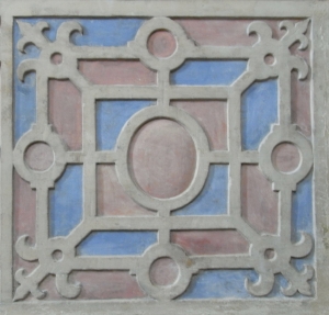 Late 16th century strapwork in stone, England.