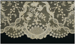 Late 19th century Italian form of needle lace, from Burano (Venice), imitating 18th century point d'Argentan lace.