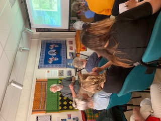 Dr Michael Nix, Norwich, talking about Norwich textiles and their historical links with Leiden and the Netherlands. Photograph by Maria Linkogle.