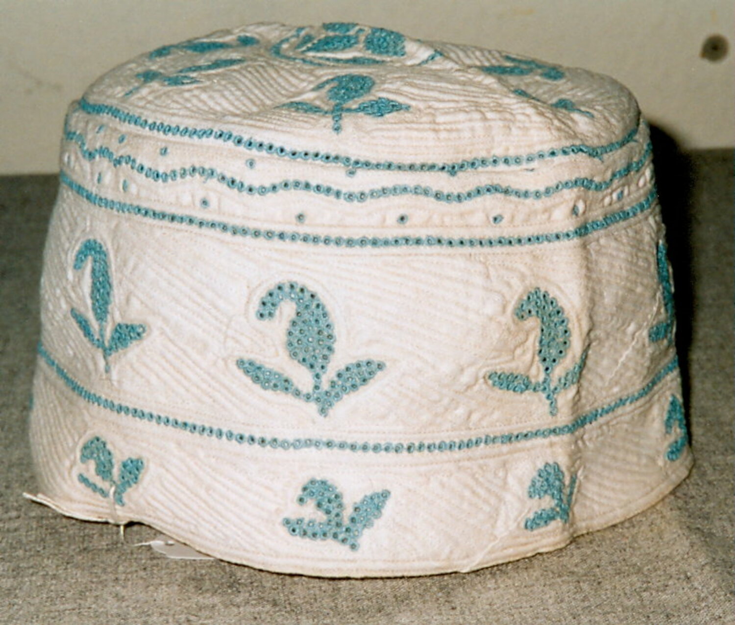 Man’s quilted cap from Zanzibar (late 20th century). TRC 1997.0016.