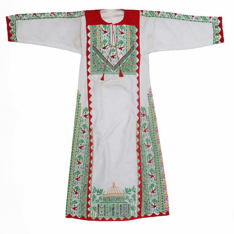 Late 20th century woman's Palestinian intifada dress (thobe) from Syria (TRC 2003.0005a).