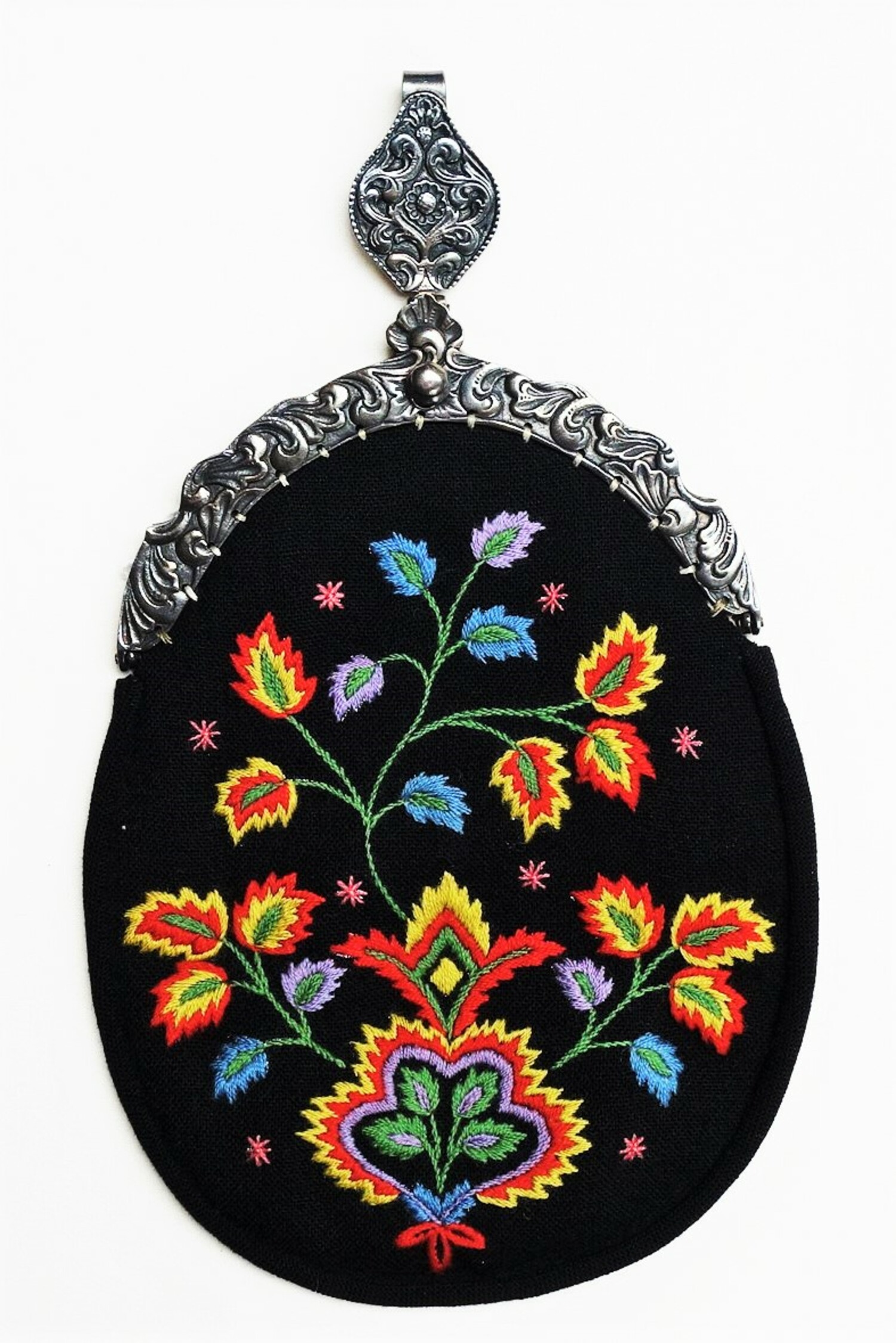 Embroidered woman's bag from Norway, 20th century (TRC 2016.0880d).