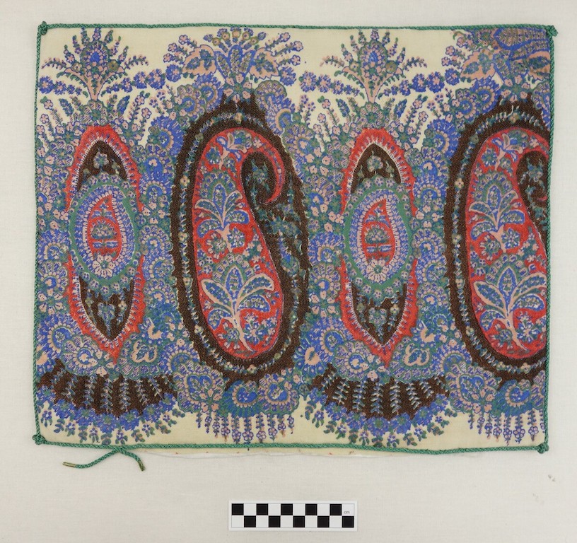 Detail of an Indian shawl with the buteh motif, 20th century (TRC 2017.1351).