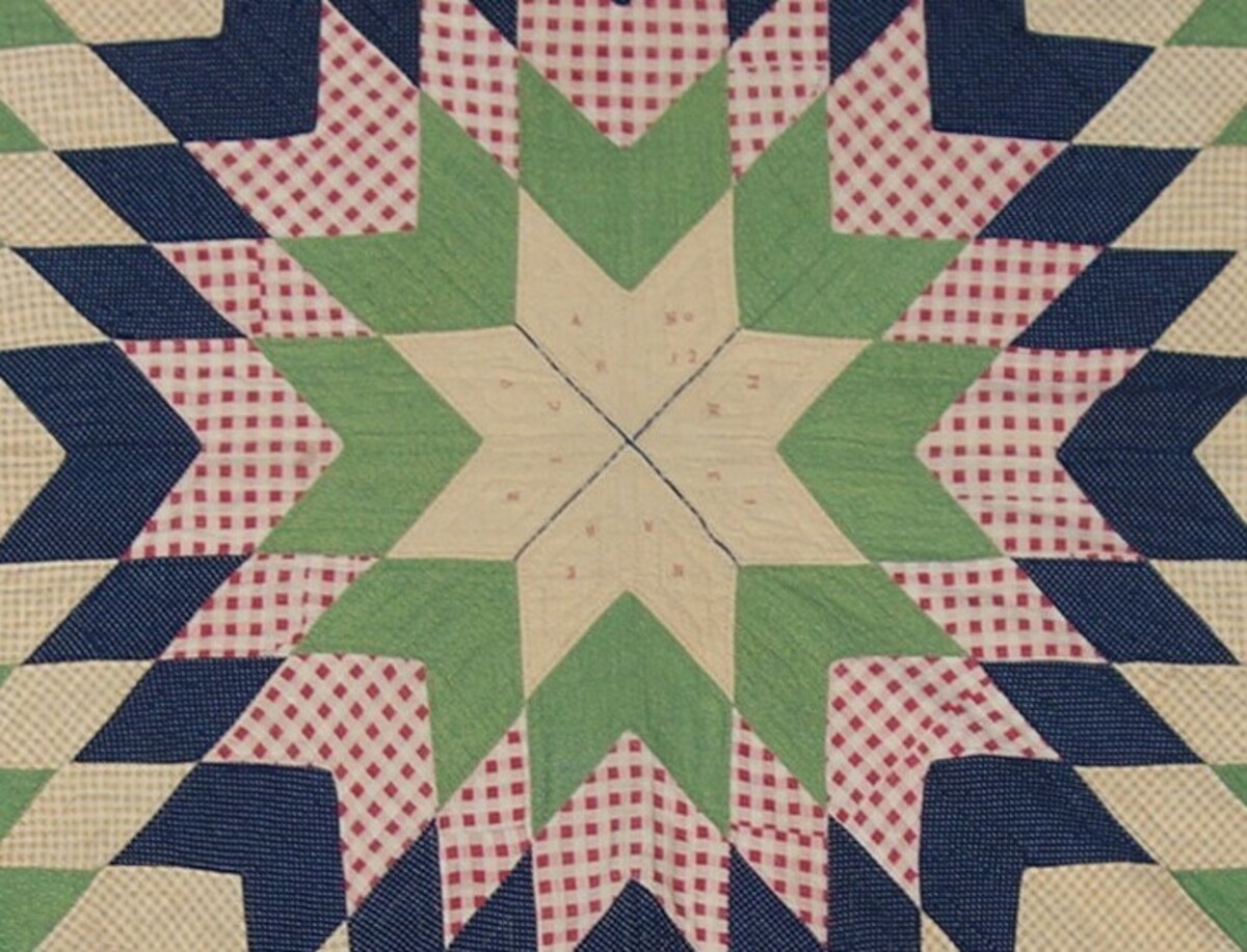 Deatil of a Starburst quilt, USA , c. 1860's (TRC 2018.3119).