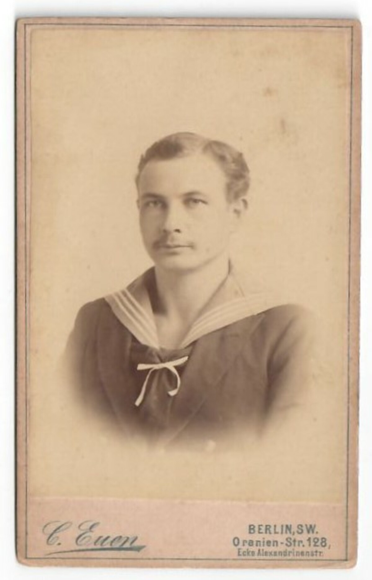 Carte de visite of a German sailor, late 19th century (TRC 2019.1823).