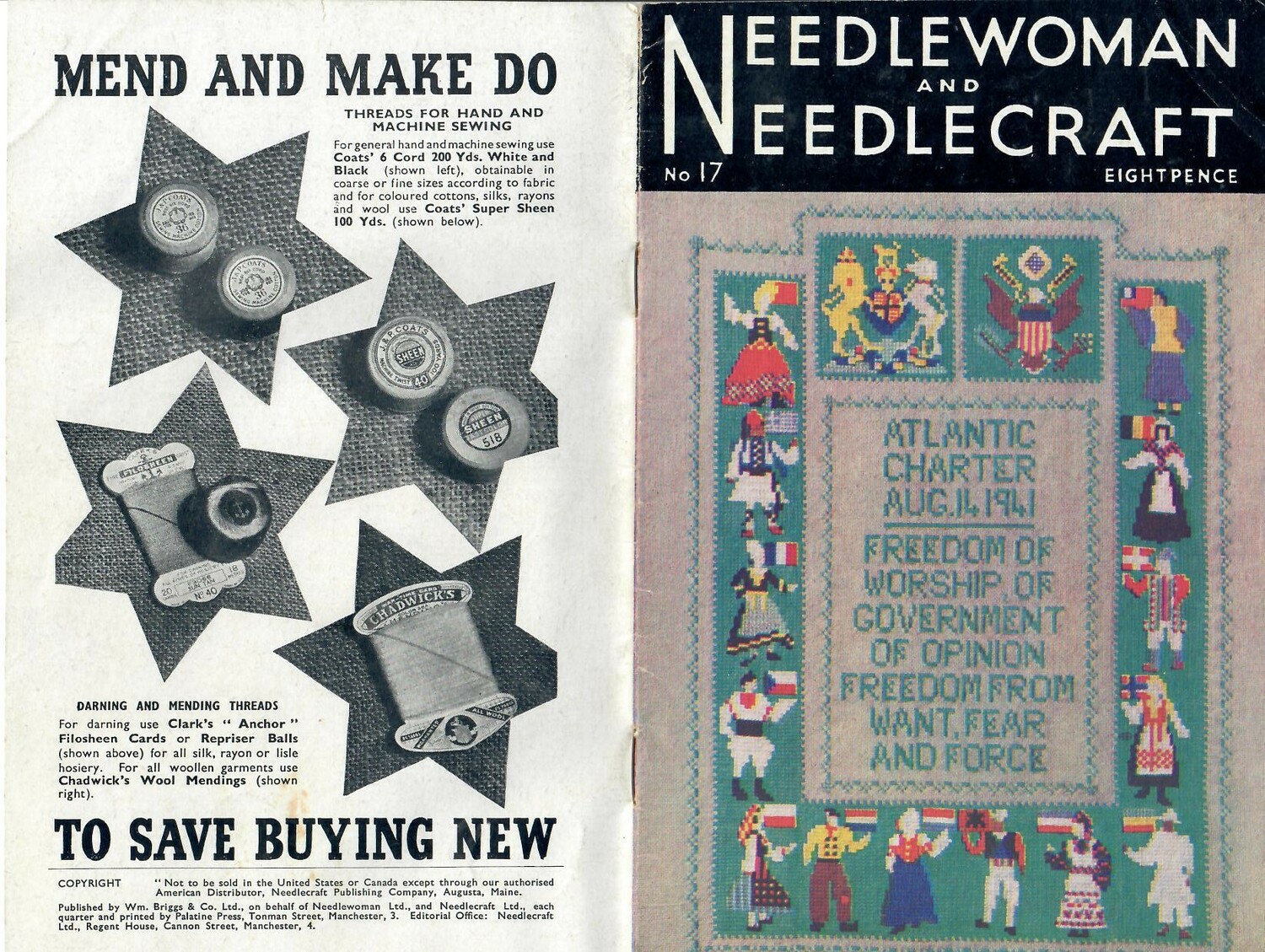 Issue of the wartime journal Needle Woman and Needlecraft, No. 17, 1941 (TRC 2019.2155).