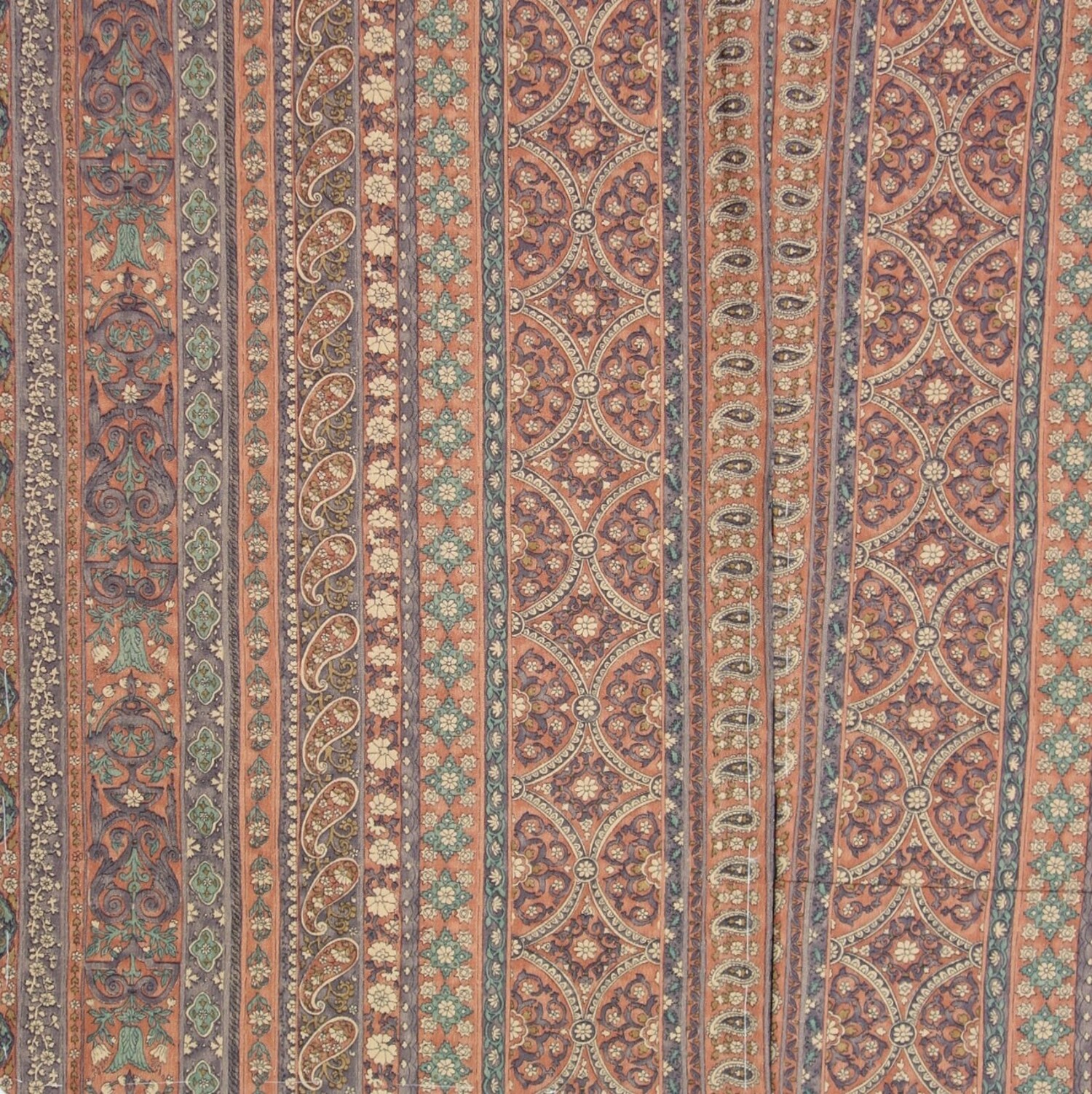 Detail with the paisley motifs, on a Japanese kimono (TRC 2021.0062).