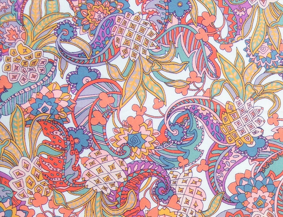 Detail of a sample of the Pineapple Paisley design, Liberty of London, c. 2020 (TRC 2021.0638).