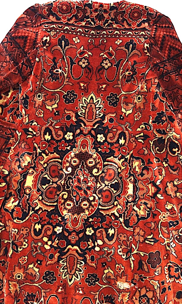 Detail of carpet coat, TRC 2019.2858.