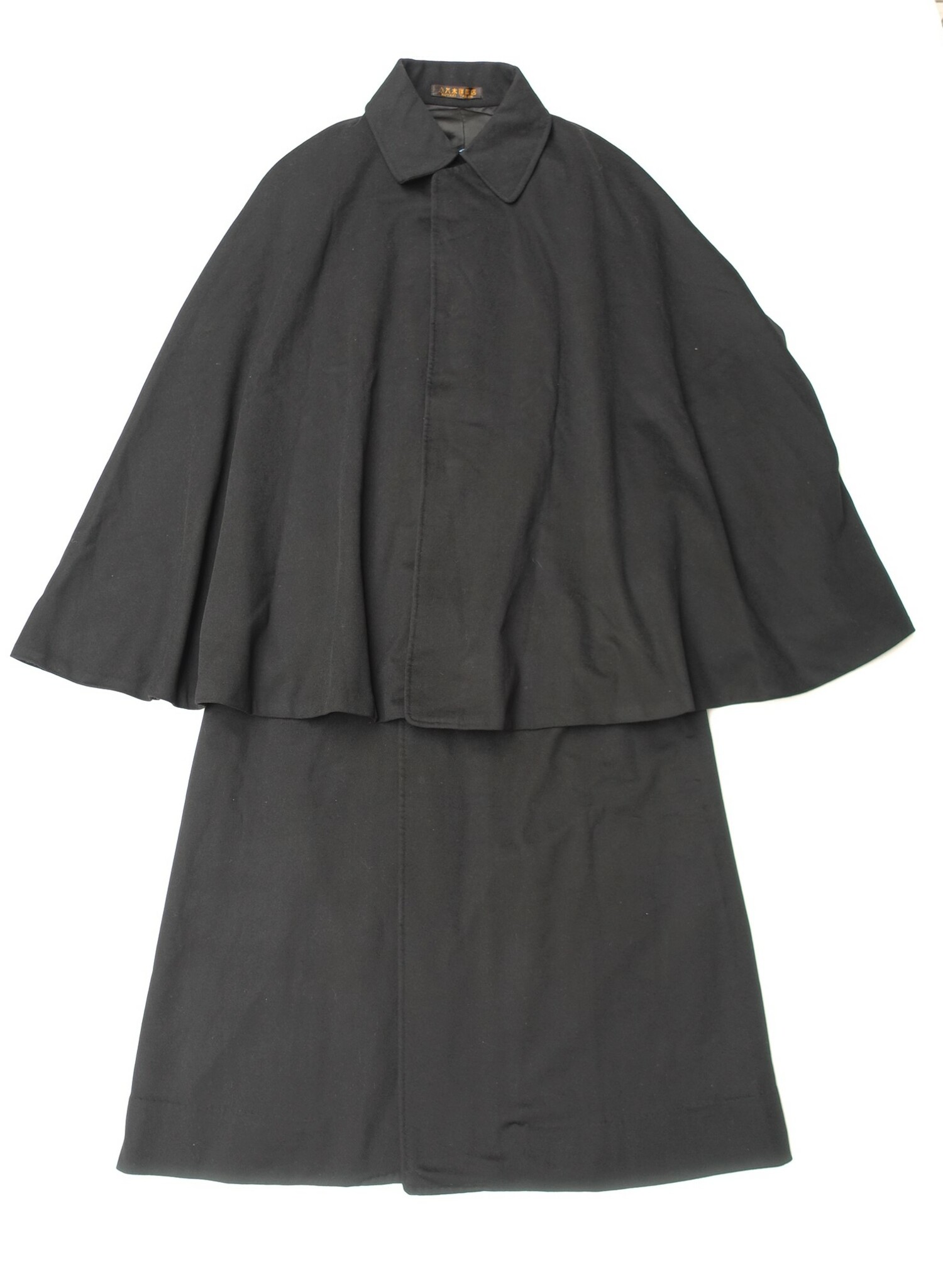 Inverness cape from Japan, with special accommodations for wearing a kimono underneath, 1960s-1970s (TRC 2022.0228).