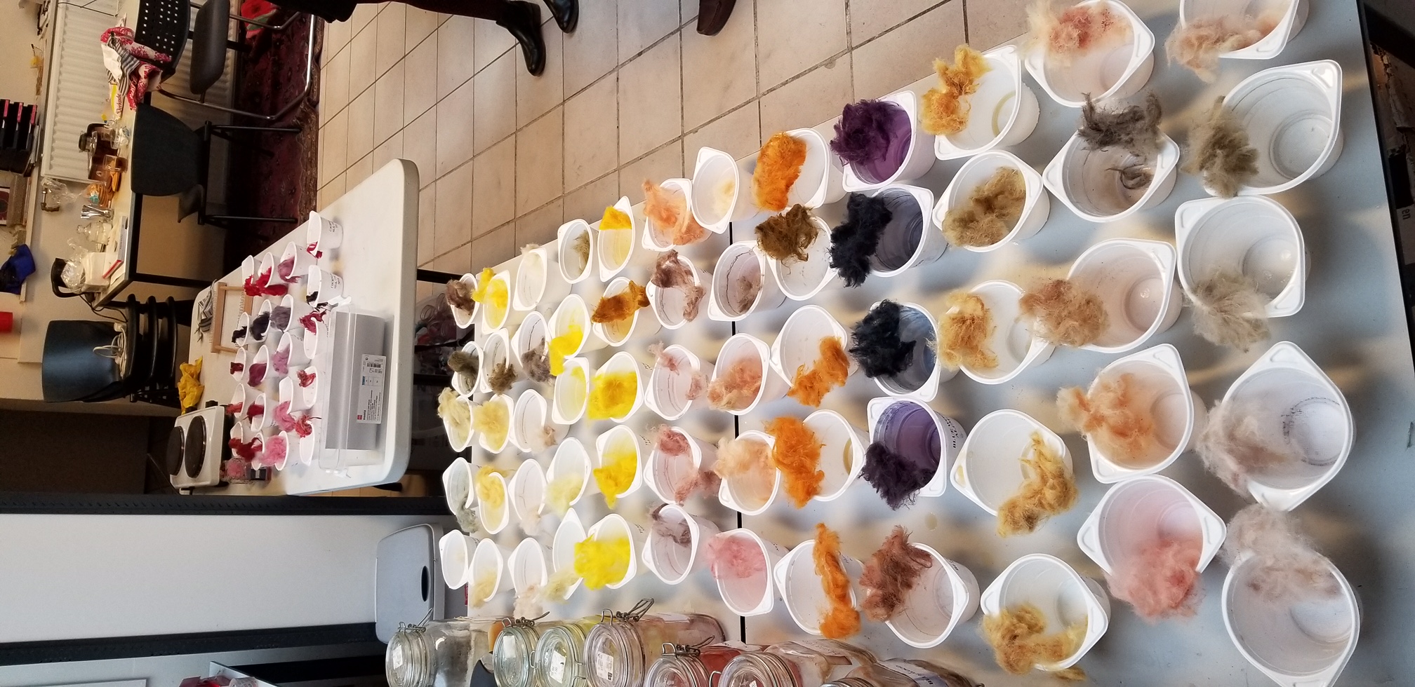 TRC Intensive Textile Course, February 2022: Experimenting with natural days. Photograph by author.